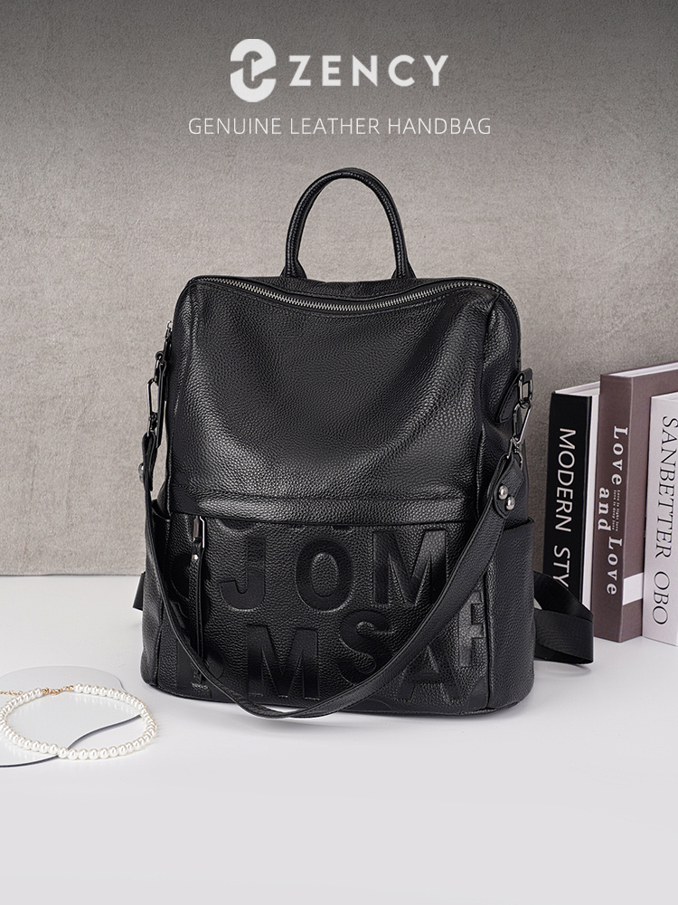Women Bags Dkny - Zency Premium Genuine Leather Letter Backpack