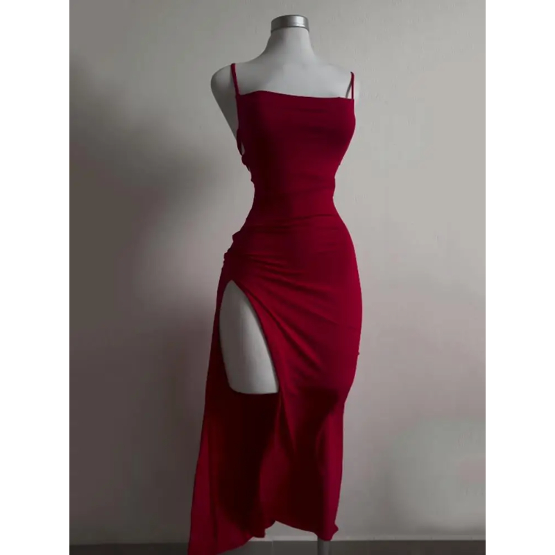 2025 Sexy Suspender Slit Dress - огляд і ціна Women Bags Winners