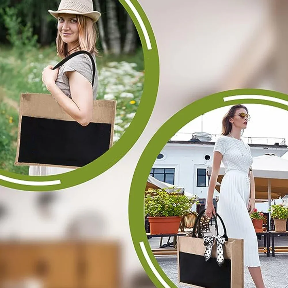 Tote Bag Reusable Jute Shoppin - огляд і ціна Women Bags Jute