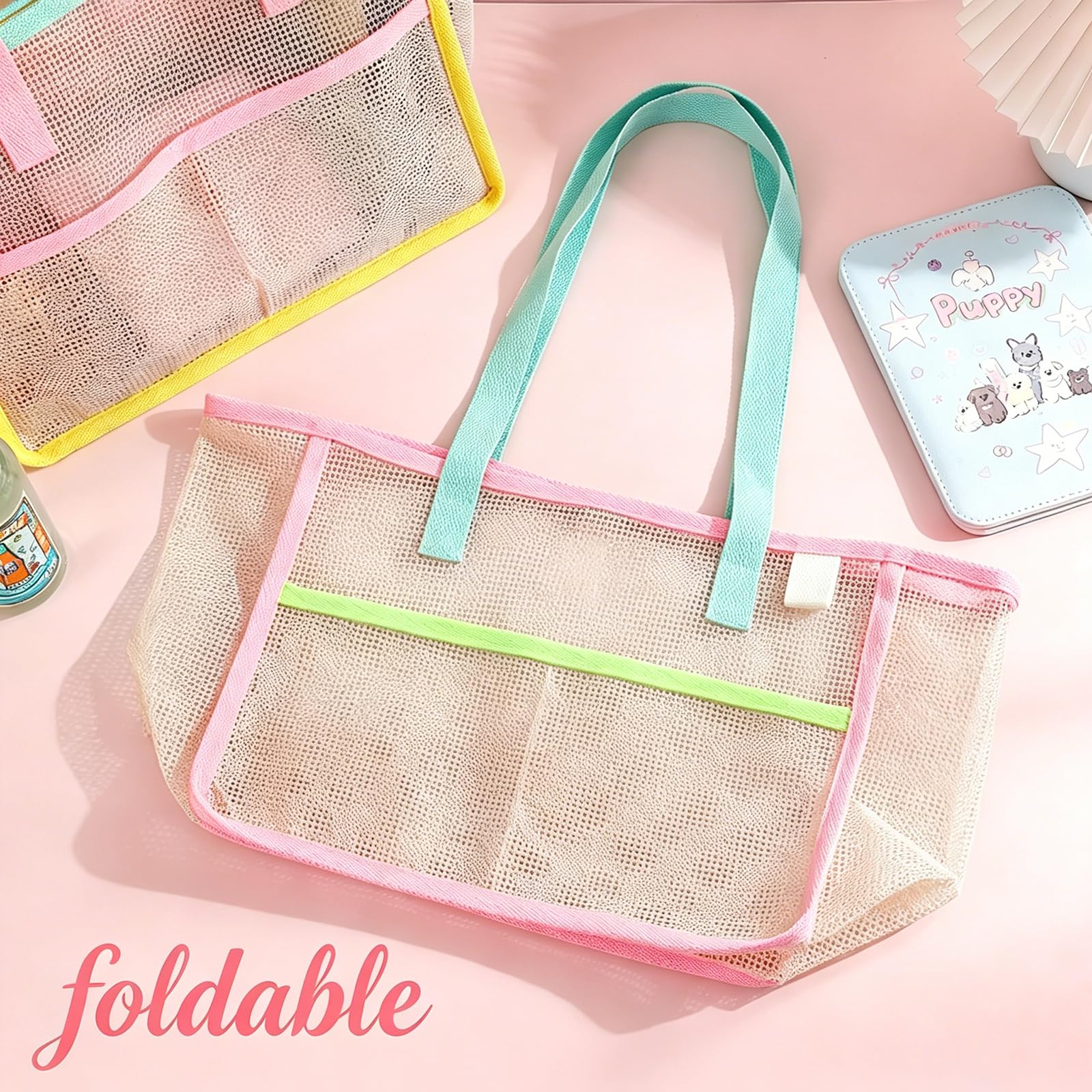 Beach Bags for Women Colorful  - огляд і ціна Mesh Net Bag